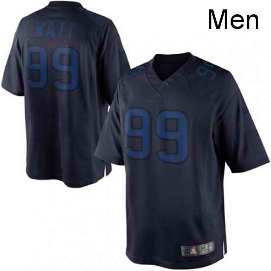 Men Nike Houston Texans 99 JJ Watt Navy Blue Drenched Limited NFL Jersey